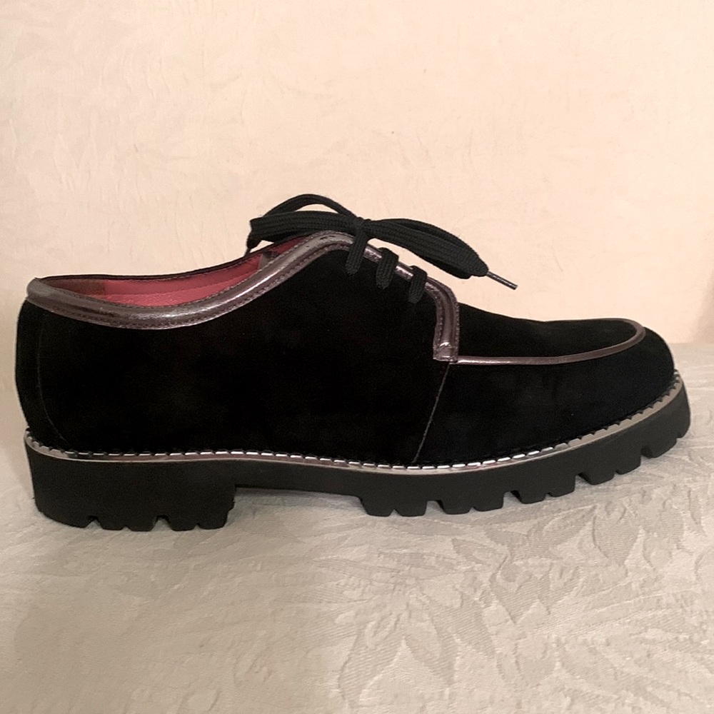 Pas De Rouge Marta 1964 Black Suede /Anthracite Leather Trim EU 39.5 / 9, 8.5